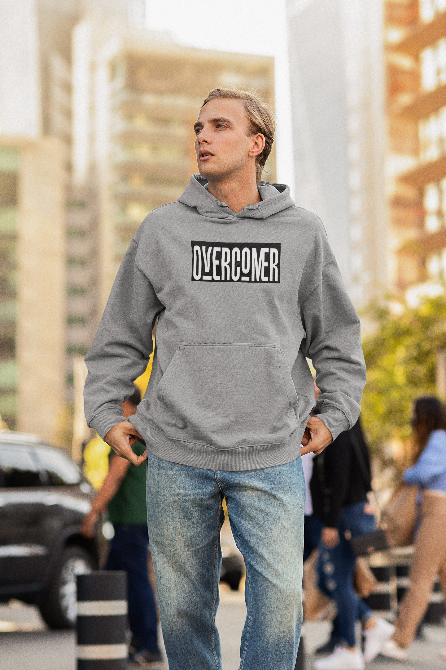 Overcomer Men's Hoodie - Face Challenges in Style