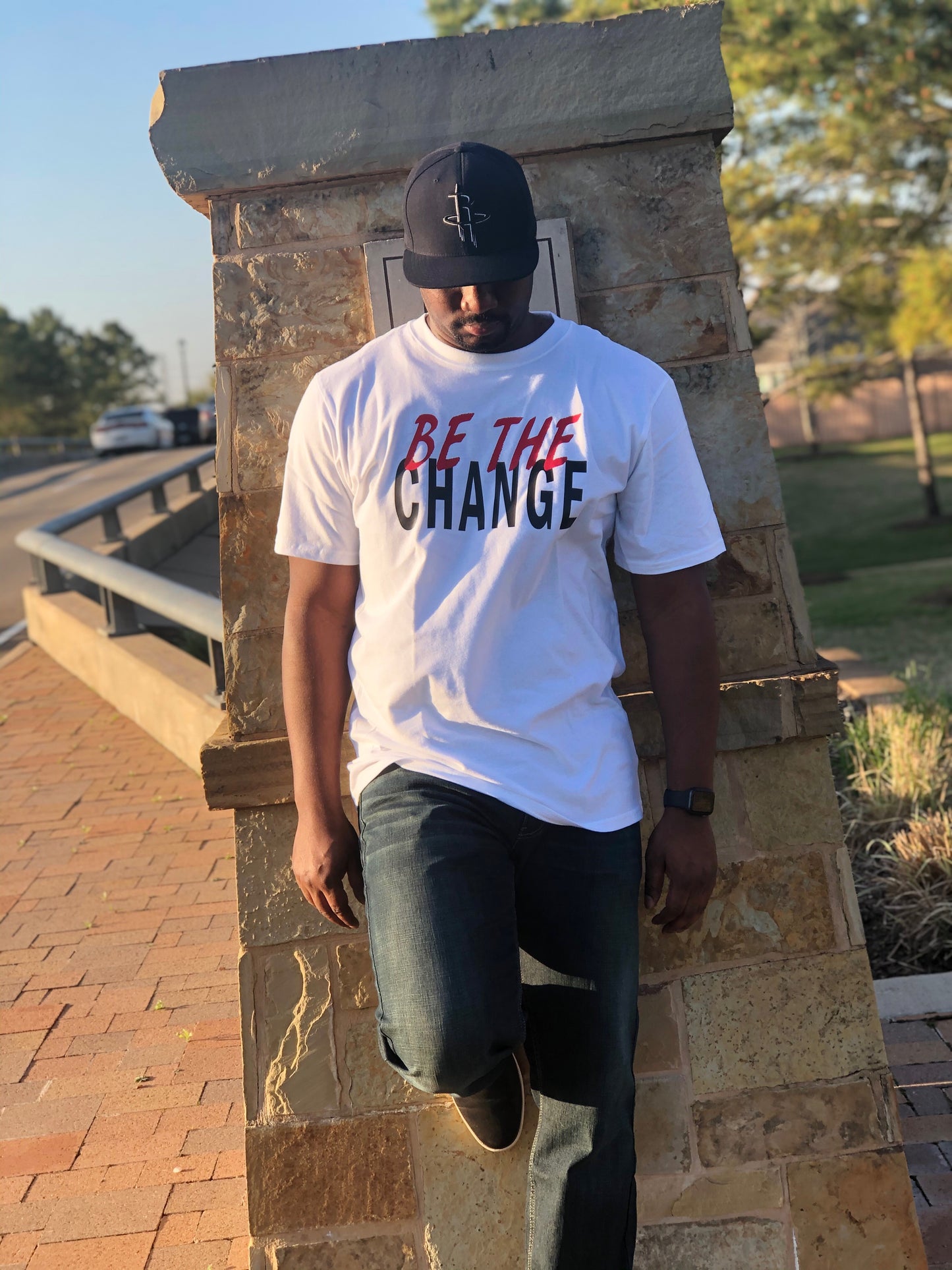 Be The Change White Tee - Shop Men's Eco-Friendly Style