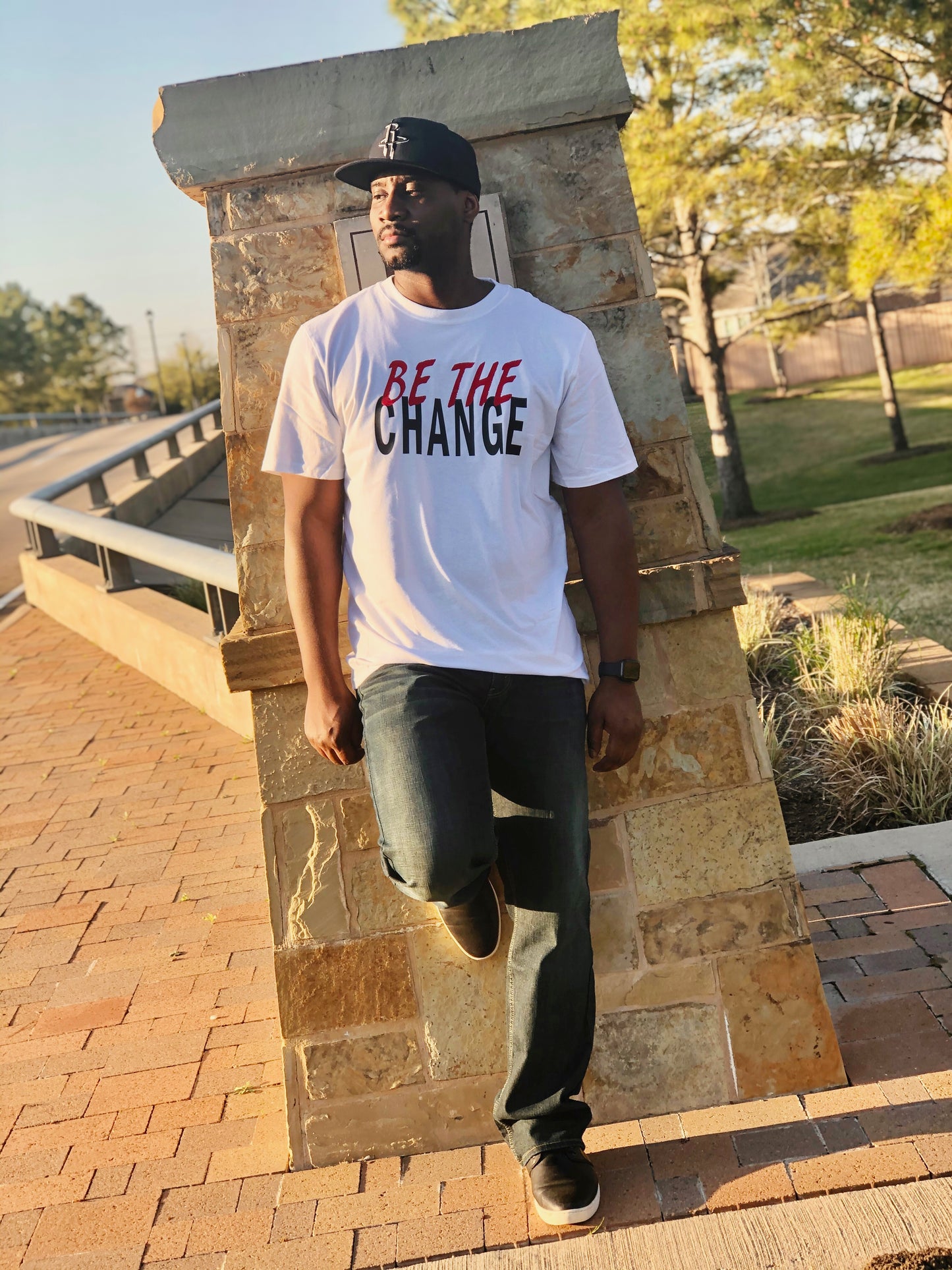 Be The Change White Tee - Shop Men's Eco-Friendly Style