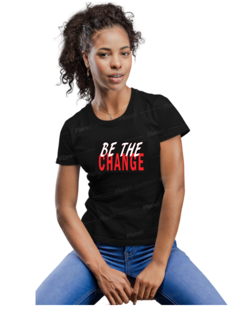 Be the Change Black Tee - Stylish & Inspirational Apparel