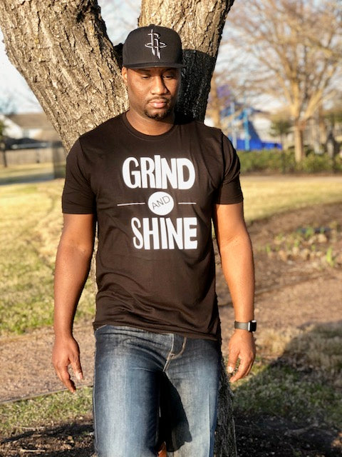 Grind and Shine Black Tee - Power Through Your Day