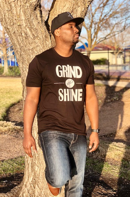 Grind and Shine Black Tee - Power Through Your Day
