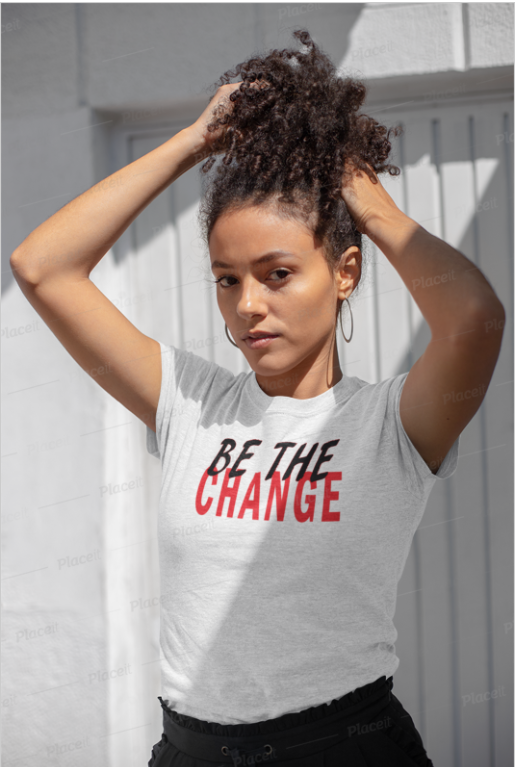 Be The Change White Tee for Women - Eco Chic Style